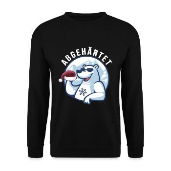 Eisbader cooler Winterschwimmer abgehärtet - Unisex Pullover - Schwarz - Vorne - Alina (178cm) & Michal (187cm)