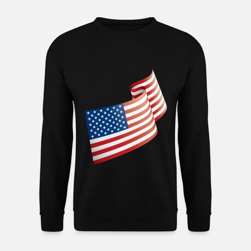 Drapeau des États-Unis dans le vent - Sweat-shirt Unisexe - noir