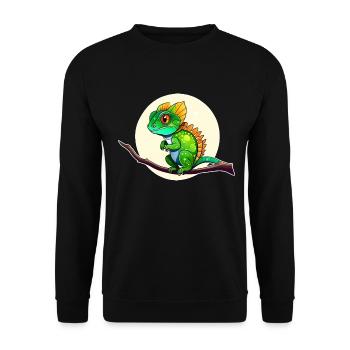 Mignon petit lézard - Sweat-shirt Unisexe - noir - Devant - Alina (178cm) & Michal (187cm)