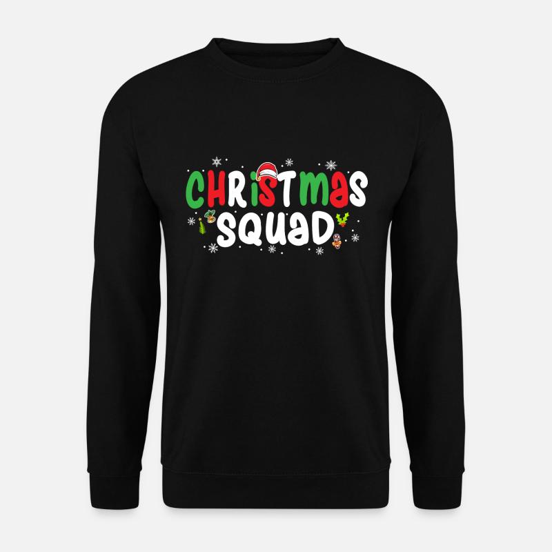 Weihnachtstrupp lustiger Familien-Weihnachtszusammenpassender Pyjama - Unisex Pullover - Schwarz
