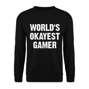 World's Okayest Gamer - Unisex Sweatshirt - black - Front - Alina (178cm) & Michal (187cm)