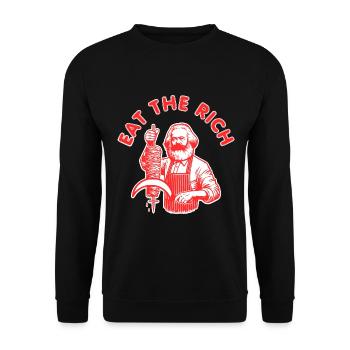 Eat the rich - Sweat-shirt Unisexe - noir - Devant - Alina (178cm) & Michal (187cm)
