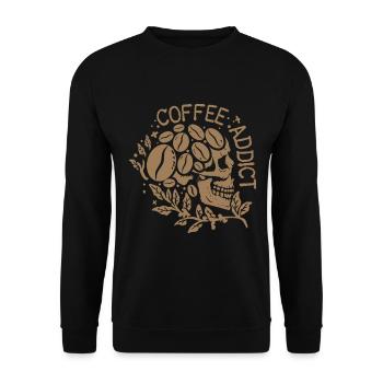 Coffee Addicted Skull With Coffee Beans - Unisex Sweatshirt - black - Front - Alina (178cm) & Michal (187cm)
