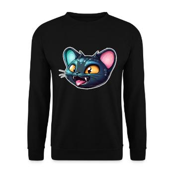 Drôle de visage de chat extraterrestre - Sweat-shirt Unisexe - noir - Devant - Alina (178cm) & Michal (187cm)