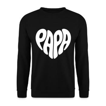 Papa Coeur Forme Père Coeur Forme Cadeau de Fête des Pères - Sweat-shirt Unisexe - noir - Devant - Alina (178cm) & Michal (187cm)