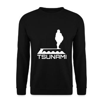 FUNNY PARTY T SHIRT TSUNAMI - Unisex Sweatshirt - black - Front - Alina (178cm) & Michal (187cm)