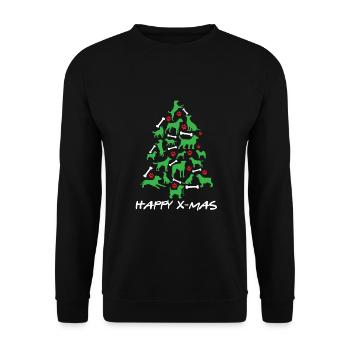 Joyeux Noël chien arbre de Noël - Sweat-shirt Unisexe - noir - Devant - Alina (178cm) & Michal (187cm)