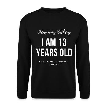 13th Birthday Party 13 years Gifts for the 13th - Unisex Sweatshirt - black - Front - Alina (178cm) & Michal (187cm)