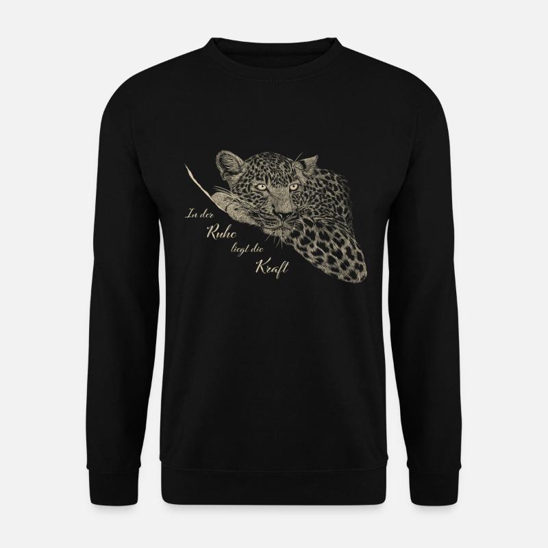 In der Ruhe liegt die Kraft Leopard - Unisex Pullover - Schwarz