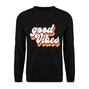 Good Vibes - Unisex Pullover - Schwarz - Vorne - Alina (178cm) & Michal (187cm)