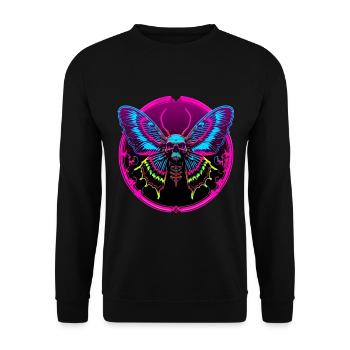 Skull Moth - Unisex Sweatshirt - black - Front - Alina (178cm) & Michal (187cm)
