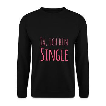 Ja, ich bin Single - Unisex Pullover - Schwarz - Vorne - Alina (178cm) & Michal (187cm)