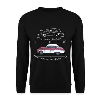Wartburg 311 Shirt - Unisex Pullover - Schwarz - Vorne - Alina (178cm) & Michal (187cm)