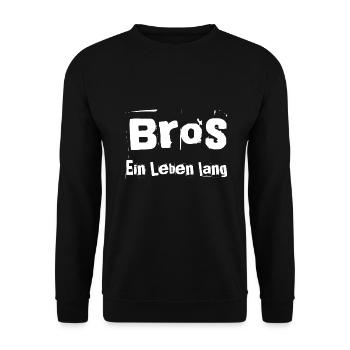 Bros ein Leben lang - Unisex Pullover - Schwarz - Vorne - Alina (178cm) & Michal (187cm)