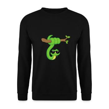 Snake with sunglasses Snake Animal Wildlife - Unisex Sweatshirt - black - Front - Alina (178cm) & Michal (187cm)