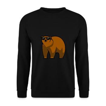 Brown bear bear with sunglasses - Unisex Sweatshirt - black - Front - Alina (178cm) & Michal (187cm)