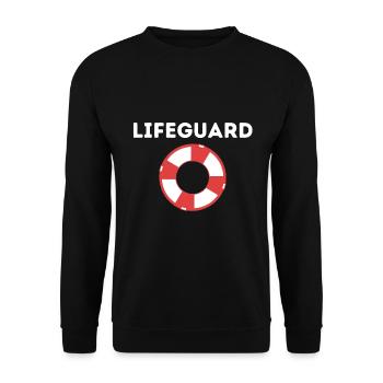Lifeguard Bademeister Küstenwache Baywatch - Unisex Pullover - Schwarz - Vorne - Alina (178cm) & Michal (187cm)