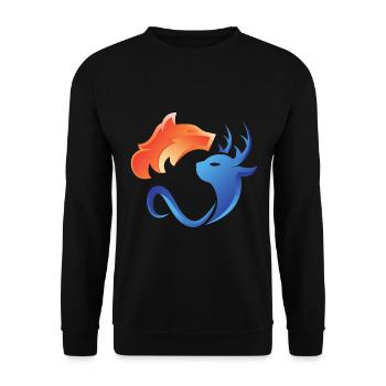 Fire and water, opposites, fox, deer - Unisex Sweatshirt - black - Front - Alina (178cm) & Michal (187cm)
