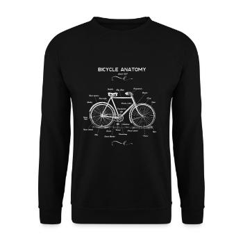 Roue vintage rétro drôle de bicyclette anatomie - Sweat-shirt Unisexe - noir - Devant - Alina (178cm) & Michal (187cm)
