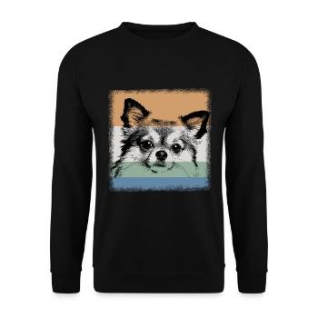 Chihuahua - Sweat-shirt Unisexe - noir - Devant - Alina (178cm) & Michal (187cm)
