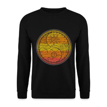 YinYang Zen Méditation Symbole Yin Et Yang - Sweat-shirt Unisexe - noir - Devant - Alina (178cm) & Michal (187cm)