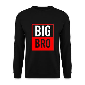 Big Bro - Großer Bruder - Unisex Pullover - Schwarz - Vorne - Alina (178cm) & Michal (187cm)