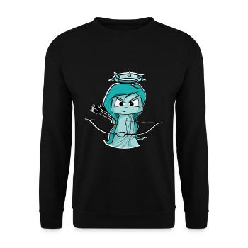 douce statue de la Liberté, archer, tir à l’arc - Sweat-shirt Unisexe - noir - Devant - Alina (178cm) & Michal (187cm)
