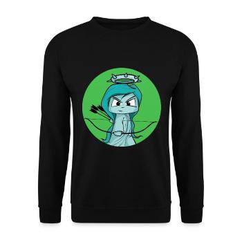douce statue de la Liberté, archer, tir à l’arc - Sweat-shirt Unisexe - noir - Devant - Alina (178cm) & Michal (187cm)