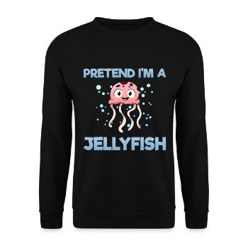 Faites semblant d’être une méduse Qualle Halloween Party - Sweat-shirt Unisexe - noir - Devant - Alina (178cm) & Michal (187cm)