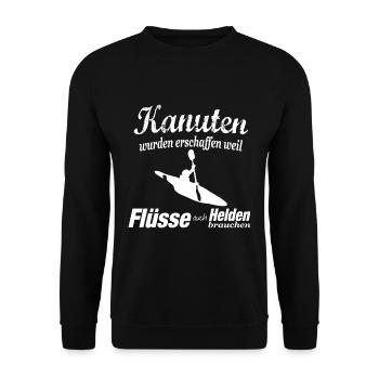 Kanuten die Helden der Flüsse - Unisex Pullover - Schwarz - Vorne - Alina (178cm) & Michal (187cm)