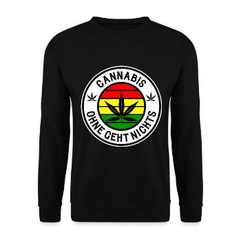 Cannabis - Unisex Pullover - Schwarz - Vorne - Alina (178cm) & Michal (187cm)
