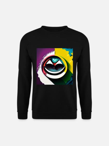 Abstract, happy smile on a background of paint - Unisex Sweatshirt - black