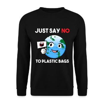 Dites simplement non aux sacs en plastique ! Militant pour le climat - Sweat-shirt Unisexe - noir - Devant - Alina (178cm) & Michal (187cm)