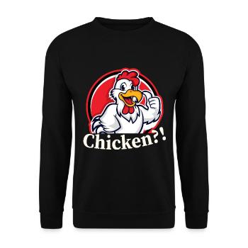 Chicken - Rooster Chicken Egg - Unisex Sweatshirt - black - Front - Alina (178cm) & Michal (187cm)