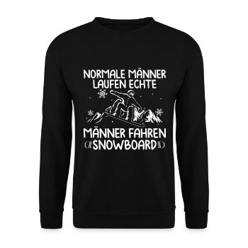 Weihnachtsgeschenke für Männer - Unisex Pullover - Schwarz - Vorne - Alina (178cm) & Michal (187cm)