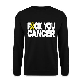 Fuck You Cancer - Ruban jaune - Sweat-shirt Unisexe - noir - Devant - Alina (178cm) & Michal (187cm)