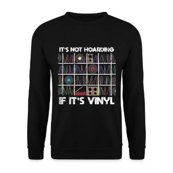 Ce n’est pas de la thésaurisation si c’est un disque vinyle - Sweat-shirt Unisexe - noir - Devant - Alina (178cm) & Michal (187cm)
