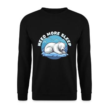 Brauchen Sie Mehr Schlaf Eisbär - Unisex Pullover - Schwarz - Vorne - Alina (178cm) & Michal (187cm)