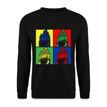 Couleur pop vibrante du Big Ben Quartet London - Sweat-shirt Unisexe - noir - Devant - Alina (178cm) & Michal (187cm)