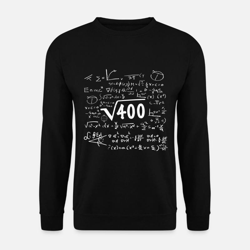 Wurzel 400 Geburtstag Jahre Mathematik - Unisex Pullover - Schwarz