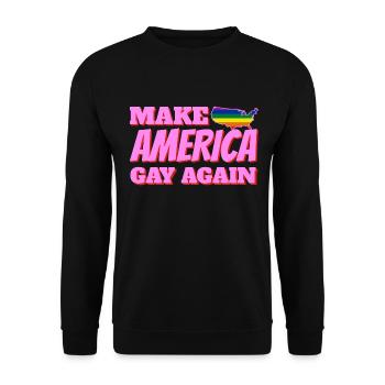 pride america queer schwul lesbisch liebe USA US - Unisex Pullover - Schwarz - Vorne - Alina (178cm) & Michal (187cm)