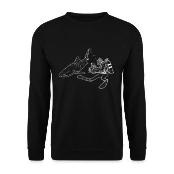 Hai Taucher - Unisex Pullover - Schwarz - Vorne - Alina (178cm) & Michal (187cm)