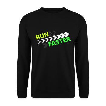 Dicton pour les coureurs : courez plus vite - Sweat-shirt Unisexe - noir - Devant - Alina (178cm) & Michal (187cm)