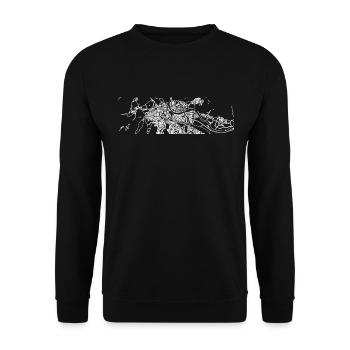 City Konturen - Unisex Pullover - Schwarz - Vorne - Alina (178cm) & Michal (187cm)