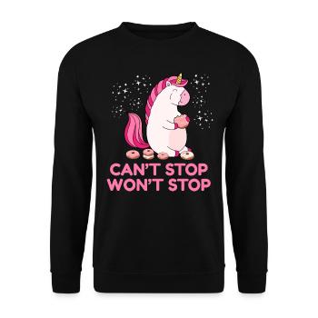 Can't Stop Won't Stop - Unisex Pullover - Schwarz - Vorne - Alina (178cm) & Michal (187cm)