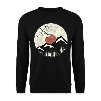 Mountain Sound Graphic - Unisex Sweatshirt - black - Front - Alina (178cm) & Michal (187cm)