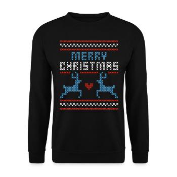 Merry Christmas - Unisex Sweatshirt - black - Front - Alina (178cm) & Michal (187cm)