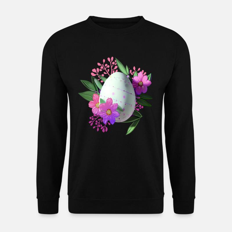 Flowers Easter Egg Floral - Unisex Sweatshirt - black