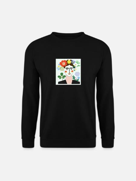 Blumenfrau Portät - Unisex Pullover - Schwarz