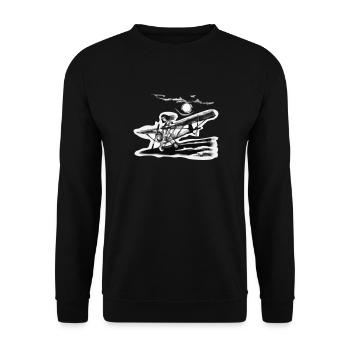 Oldschool Pilot - Unisex Sweatshirt - black - Front - Alina (178cm) & Michal (187cm)